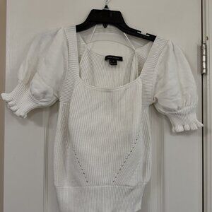 Women's French Connection White Short Sleeved Sweater size M